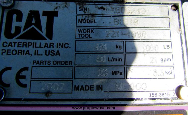 image for item B7279 Caterpillar BU118 street sweeper skid steer attachment