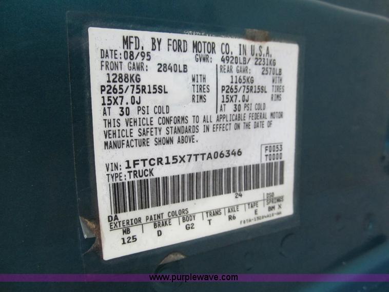 image for item C2280 1996 Ford Ranger XLT pickup truck