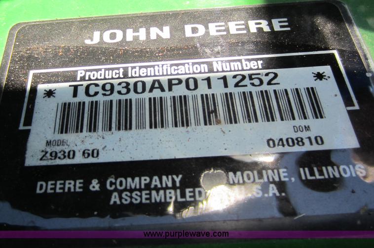 image for item D2023 2010 John Deere Z930A ZTR commercial lawn mower