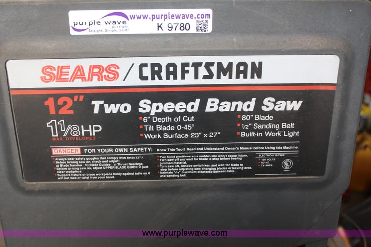image for item K9780 Sears Craftsman 12" band saw