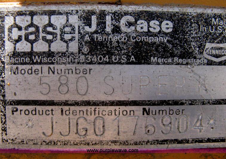 image for item A6430 1993 Case 580 Super K backhoe