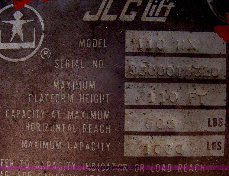 image for item A6433 1991 JLG 110HX boom lift