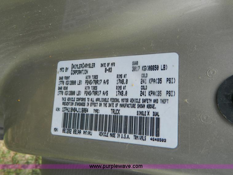 image for item B3749 2004 Dodge Ram 1500 Crew Cab pickup truck