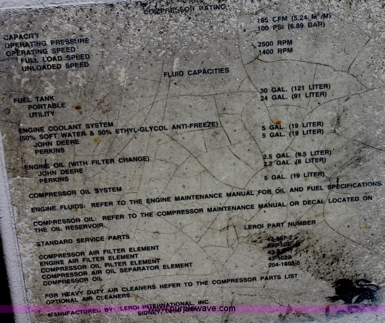 image for item D5185 1995 Leroi air compressor