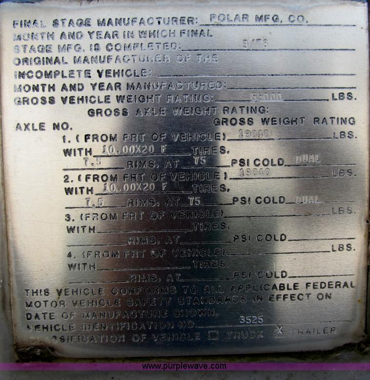 image for item B2735 1978 Polar 40' tanker trailer