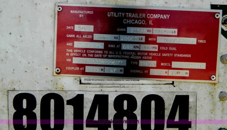 image for item B3780 1998 utility van trailer