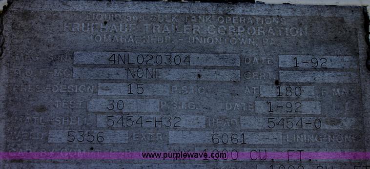 image for item D5206 1992 Fruehauf dry bulk trailer