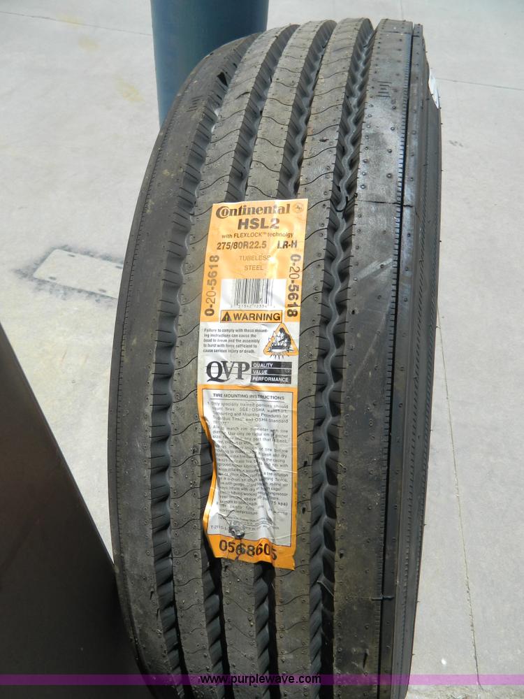 image for item T9988 (2) Continental 275/80R22.5 tires