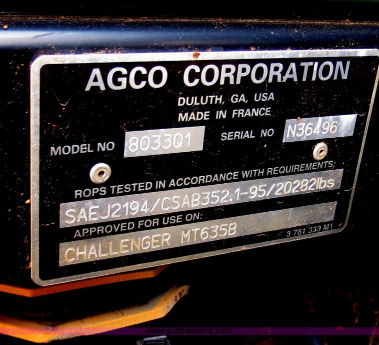 image for item B2435 2005 Challenger MT635B tractor