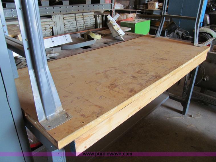 image for item A8350 (3) tables and a steel cabinet