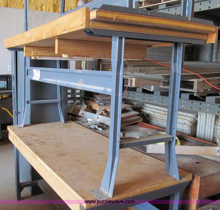 image for item A8350 (3) tables and a steel cabinet