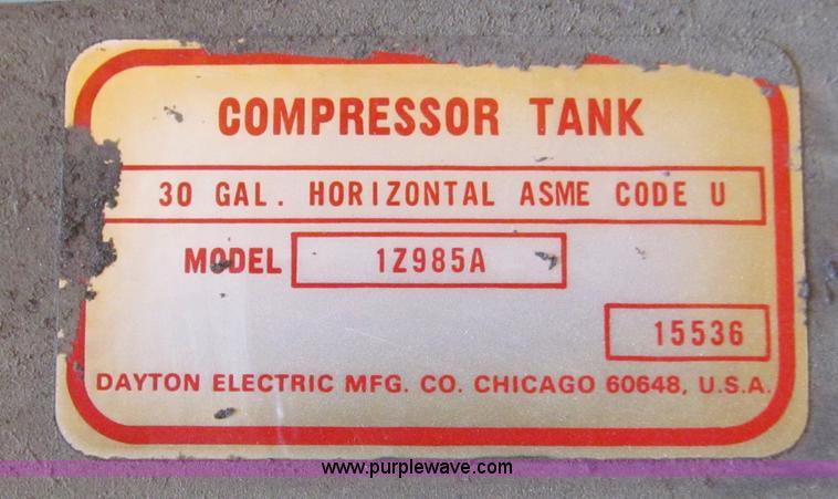 image for item A8351 (2) Buckeye Boiler 30 gallon air compressor tanks