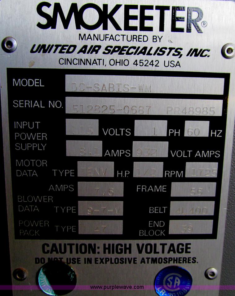 image for item A8352 Smokeeter electronic air cleaner