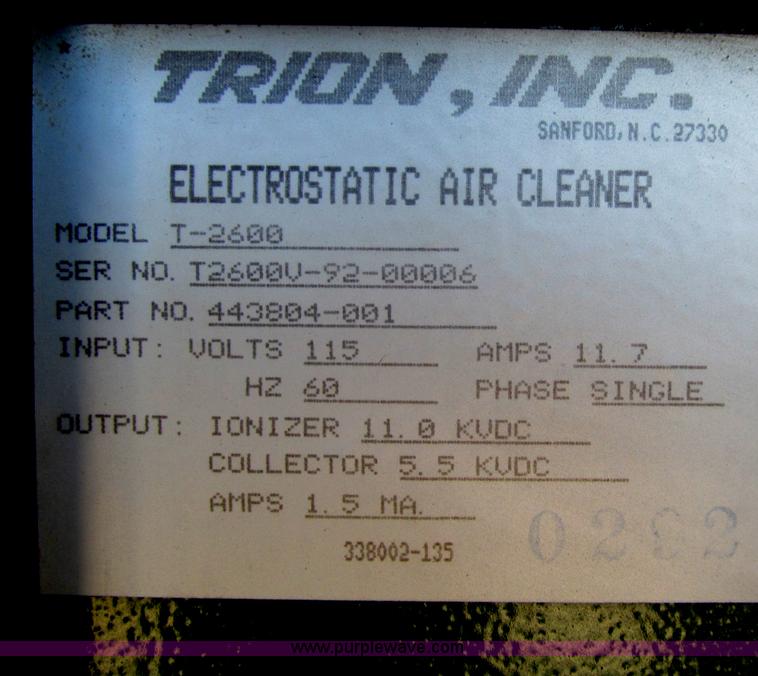 image for item A8353 Trion T2600 electronic air cleaner
