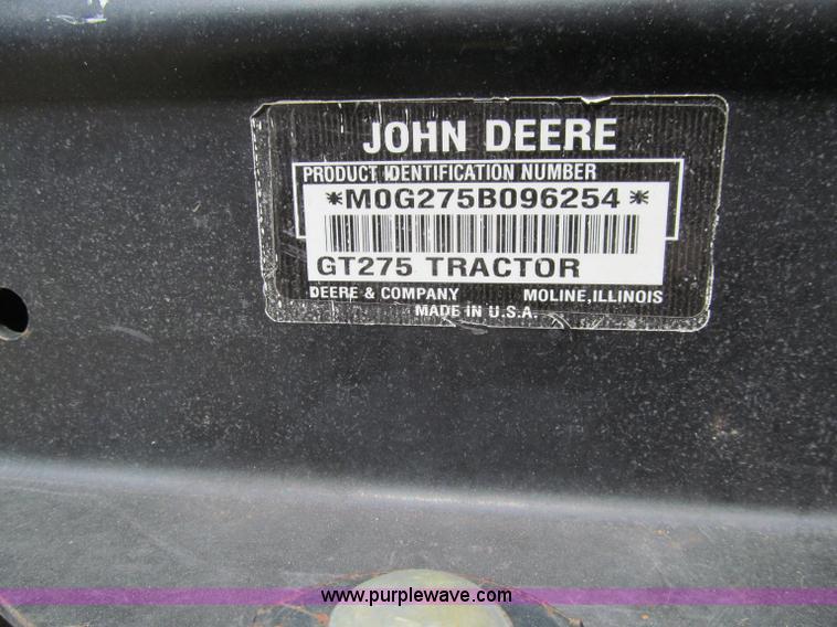 image for item A8357 John Deere GT275 lawn mower