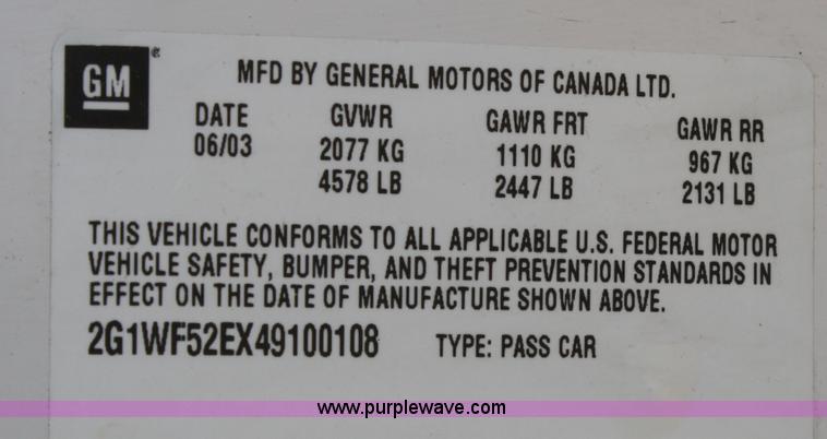 image for item B6836 2004 Chevrolet Impala