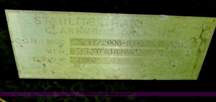 image for item C2026 2006 Star 18' equipment trailer