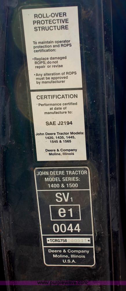 image for item C2596 2008 John Deere 1565 Series II lawn mower