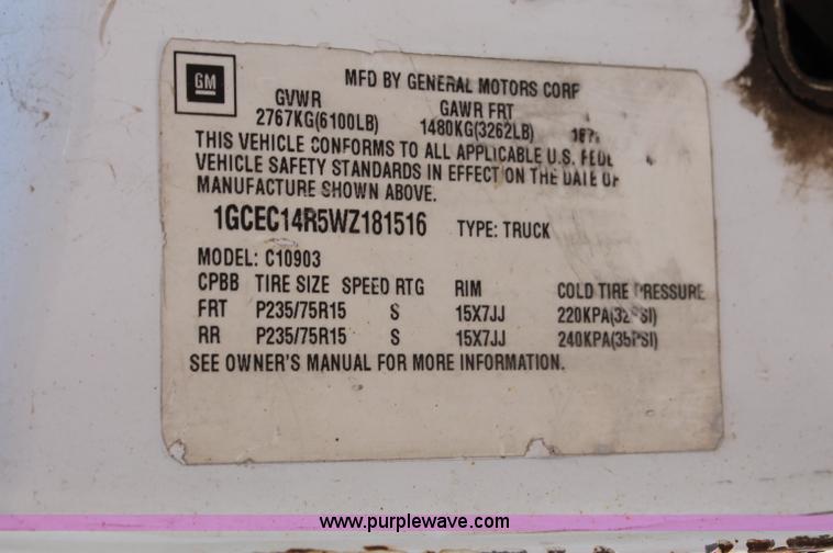 image for item C2599 1998 Chevrolet Cheyenne 1500 pickup truck