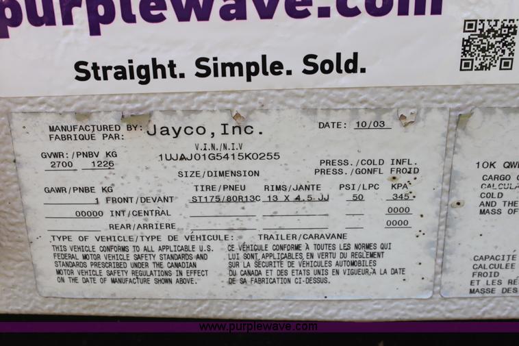 image for item D5209 2004 Jayco Qwest pop-up camper