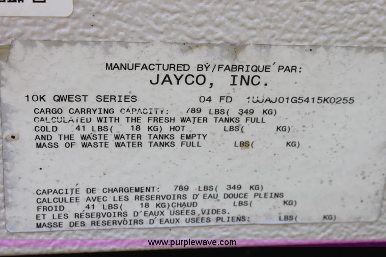 image for item D5209 2004 Jayco Qwest pop-up camper