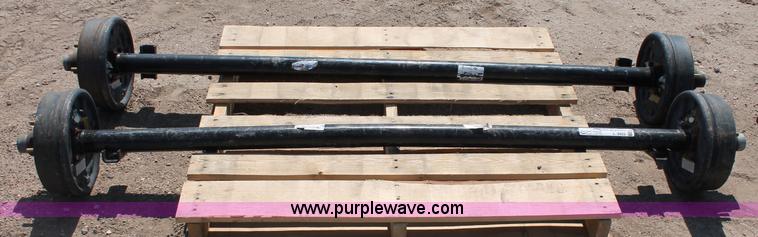 image for item L9922 (2) Rockwell American 3,500 lbs trailer axles with brakes
