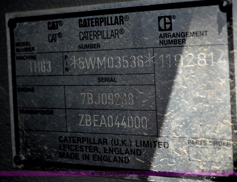 image for item A5949 2000 Caterpillar TH63 telehandler