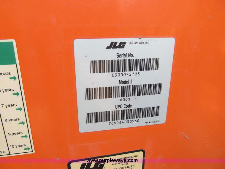 image for item A7519 JLG 600S telescoping boom lift