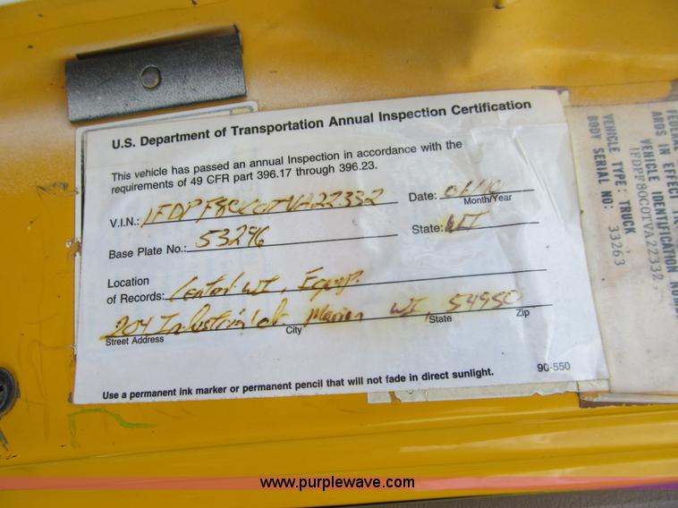 image for item A7520 1996 Ford F850 dump truck