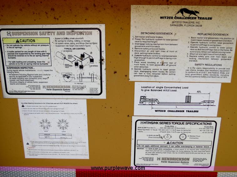 image for item B2413 2009 Witzco Challenger RG-50 52.5' detachable drop deck lowboy trailer