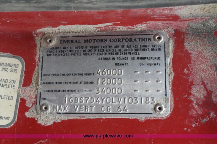 image for item B6672 1990 Chevrolet Kodiak dump truck