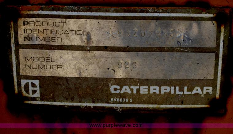 image for item B6796 1985 Caterpillar 926 wheel loader