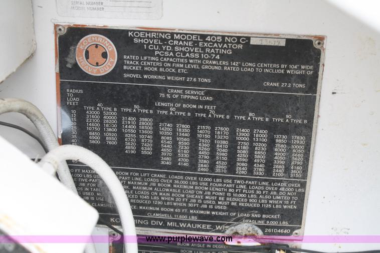 image for item B6840 1967 Koehring 405 20 ton crane