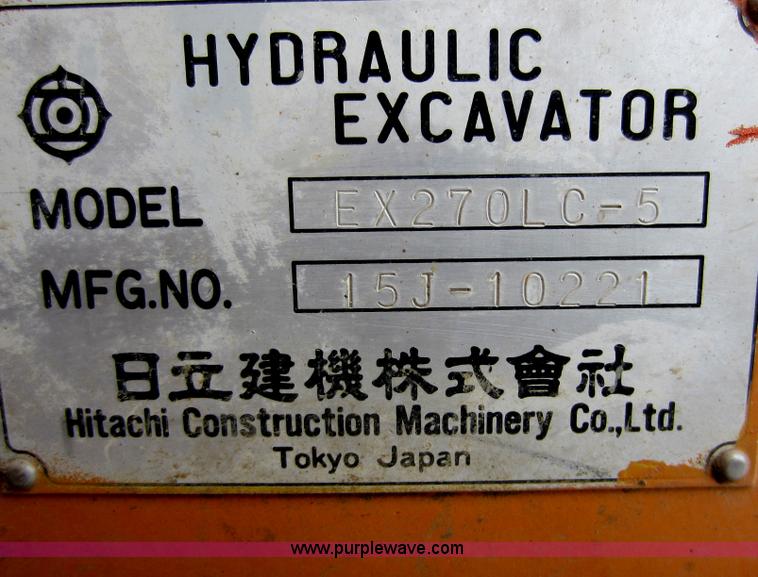 image for item D2011 1997 Hitachi EX270 LC-5 excavator