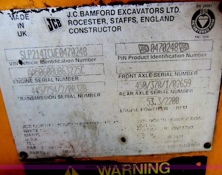 image for item D2031 1998 JCB 214E Series 3 backhoe