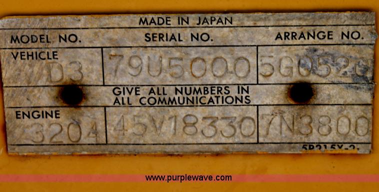 image for item D5242 1978 Caterpillar D3 dozer