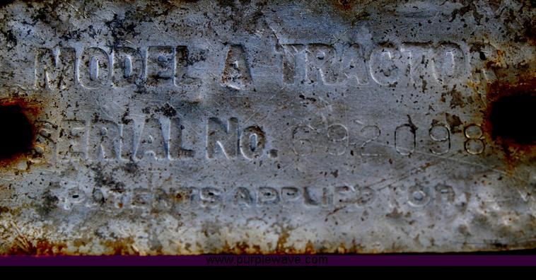 image for item B6826 1952 John Deere Model A tractor