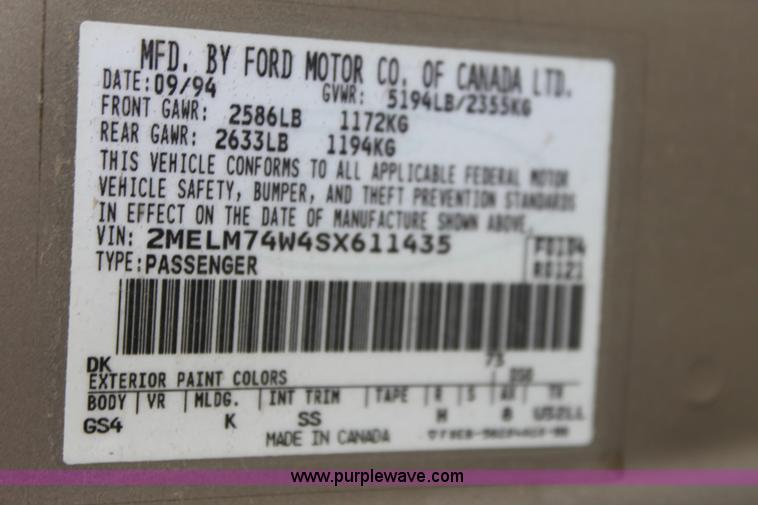 image for item D5454 1995 Mercury Grand Marquis GS