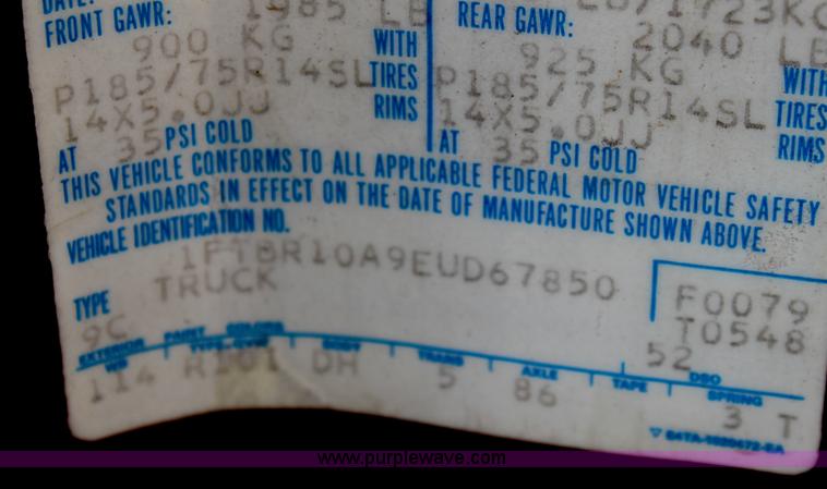 image for item D5459 1984 Ford Ranger XL pickup truck