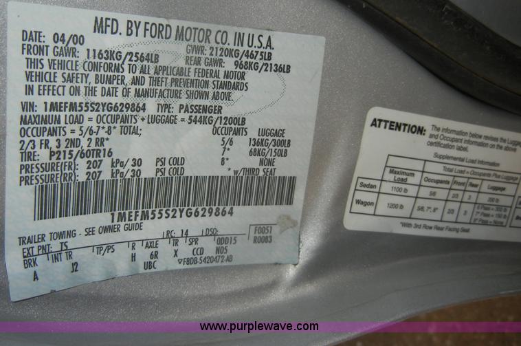 image for item D4234 2000 Mercury Sable LS Premium