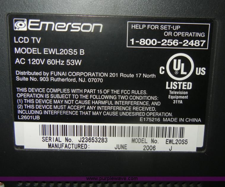 image for item N9888 Emerson 20" LCD television