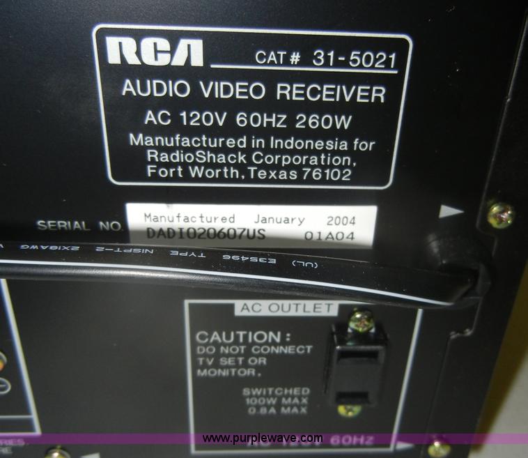 image for item N9889 RCA 500 watt audio/video receiver