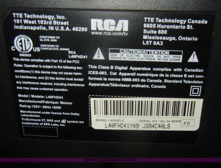 image for item N9905 RCA 40" television