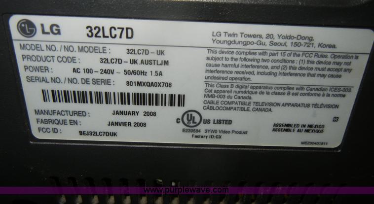 image for item N9914 LG 32" LCD television