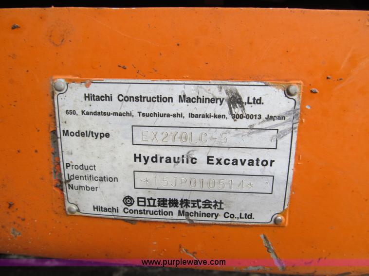 image for item C2362 1999 Hitachi EX270 LC-5 excavator