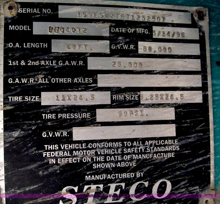 image for item C2370 1996 Steco 40' ejector trailer