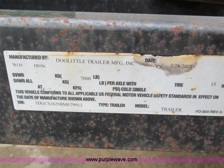 image for item C2389 2008 Doolittle 16' enclosed trailer