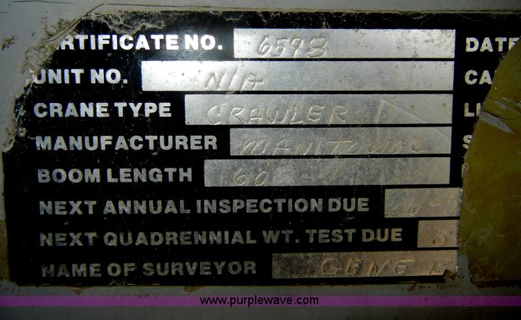 image for item D4175 Manitowoc 3000 track crane