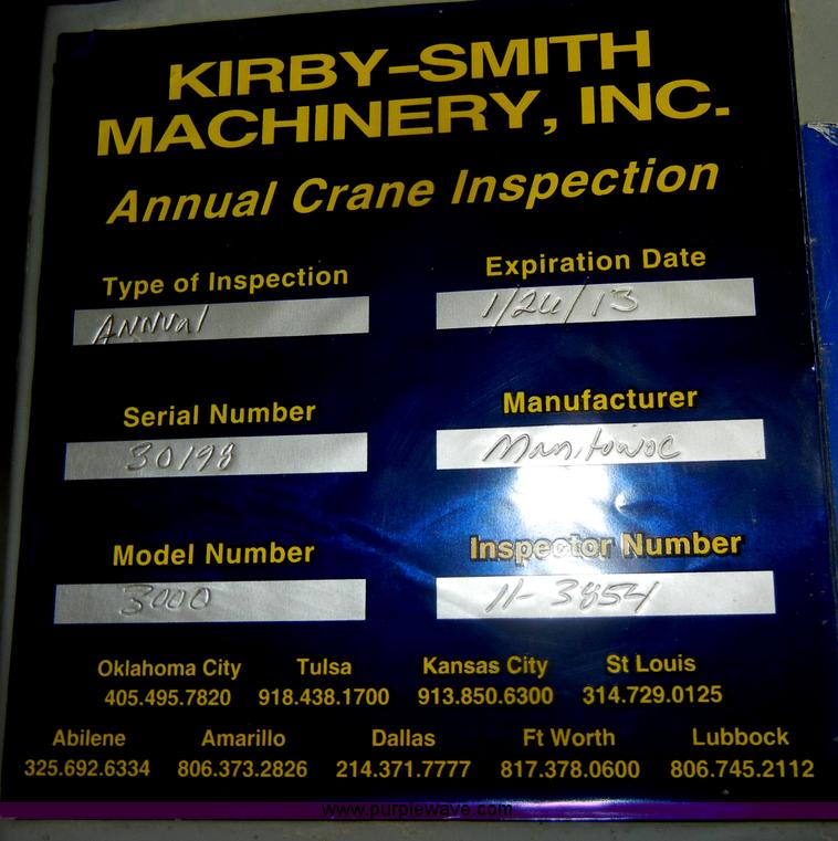 image for item D4175 Manitowoc 3000 track crane