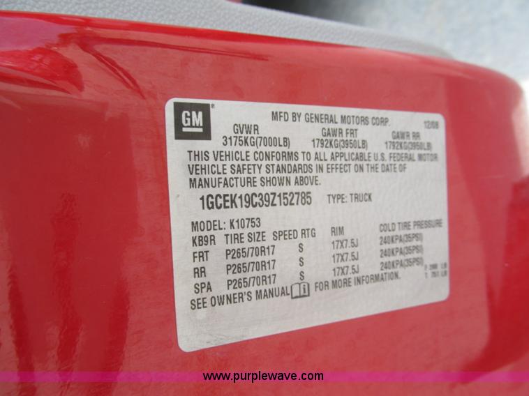 image for item D4177 2009 Chevrolet Silverado 1500 extended cab pickup truck